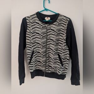 Black and White Patterned Women's Jacket